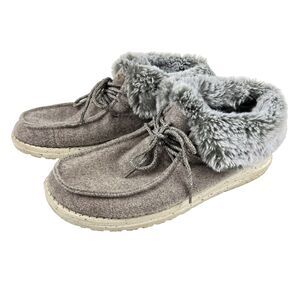 HEY DUDE Britt Ankle Bootie Chocolate Pull On Shoe Western Preppy Women's US 9